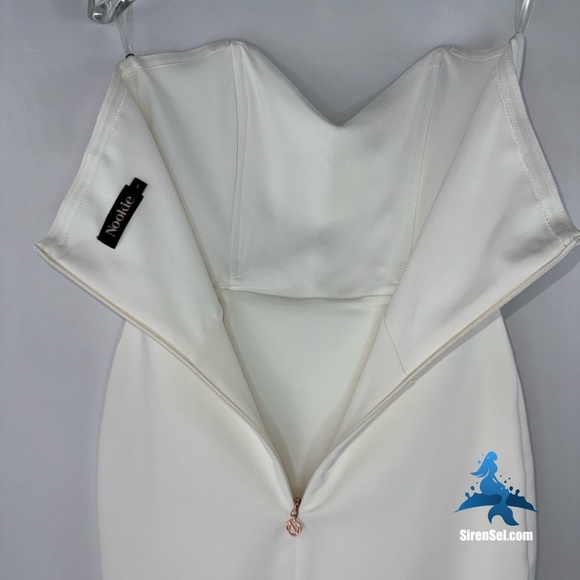 1116 NWT Nookie Bella Strapless Midi Dress - Size S - Ivory - Picture 9 of 13